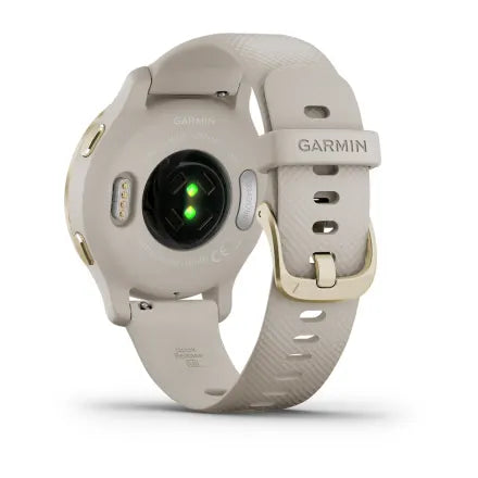 Garmin Venu® 2S - Light Gold Stainless Steel Bezel with Light Sand Case and Silicone Band