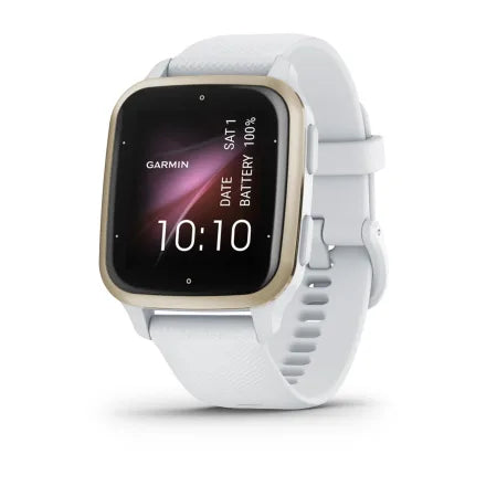 Garmin Venu® Sq 2 - Cream Gold Aluminum Bezel with White Case and Silicone Band