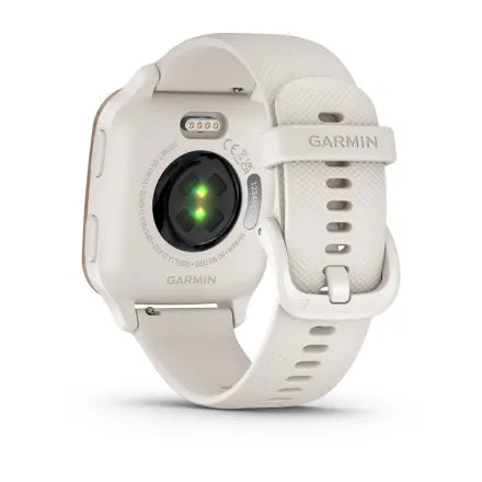 Garmin Venu® Sq 2 - Music Edition - Peach Gold Aluminum Bezel with Ivory Case and Silicone Band