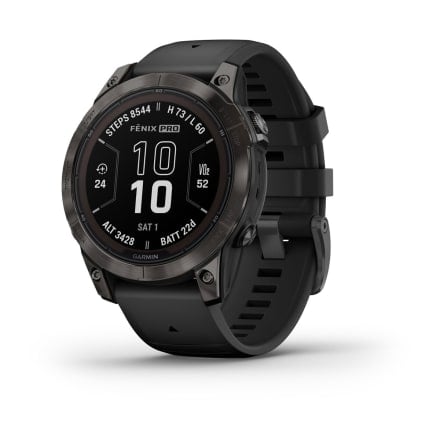 Garmin fēnix® 7 Pro - Sapphire Solar Edition - Carbon Gray DLC Titanium with Black Band