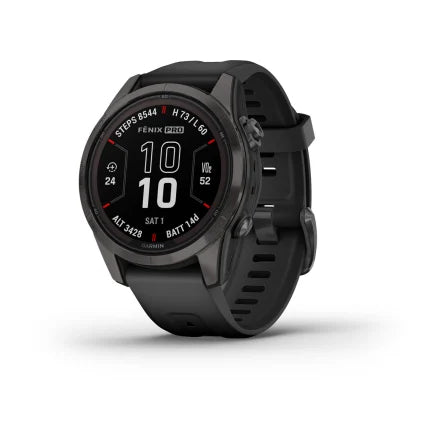 Garmin fēnix® 7S Pro - Sapphire Solar Edition - Carbon Gray DLC Titanium with Black Band