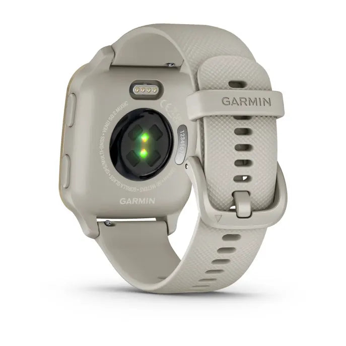 Load image into Gallery viewer, Garmin Venu® Sq 2 - Music Edition - Cream Gold Aluminum Bezel with French Gray Case and Silicone Band
