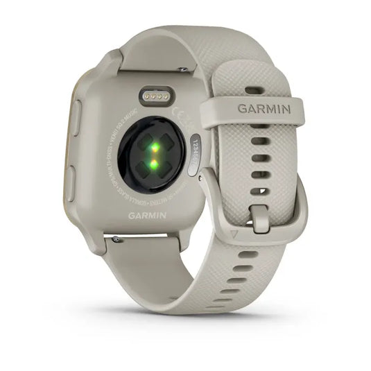 Garmin Venu® Sq 2 - Music Edition - Cream Gold Aluminum Bezel with French Gray Case and Silicone Band